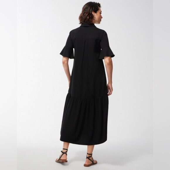 Chico’s Flounce Sleeve Midi Dress - L - Picture 3 of 6